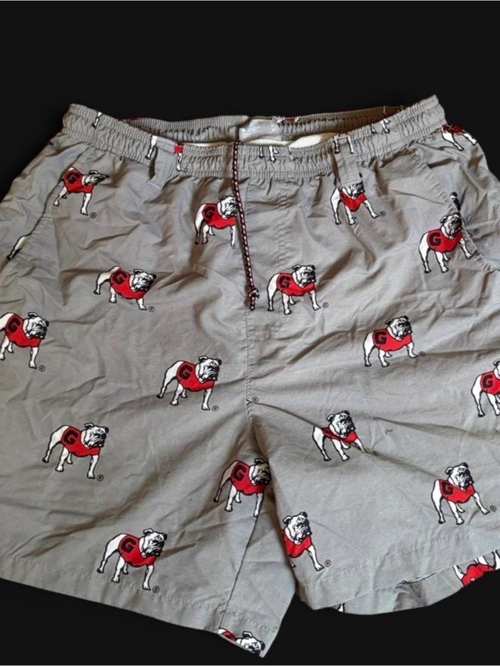 Columbia Gray and White Mesh-Lined Swim Shorts with Teal Accent